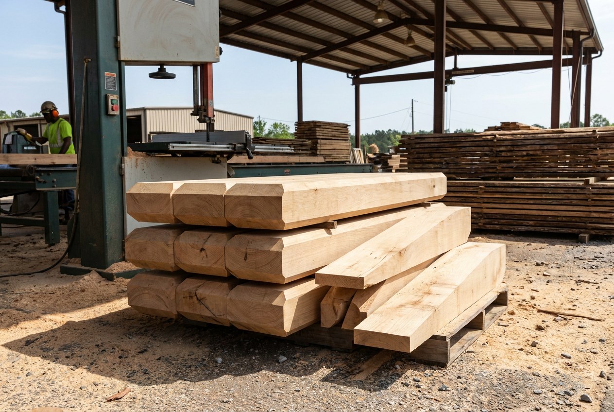 Custom Bevel Cuts & Wood Wedges | Edge Lumber Co Alabama